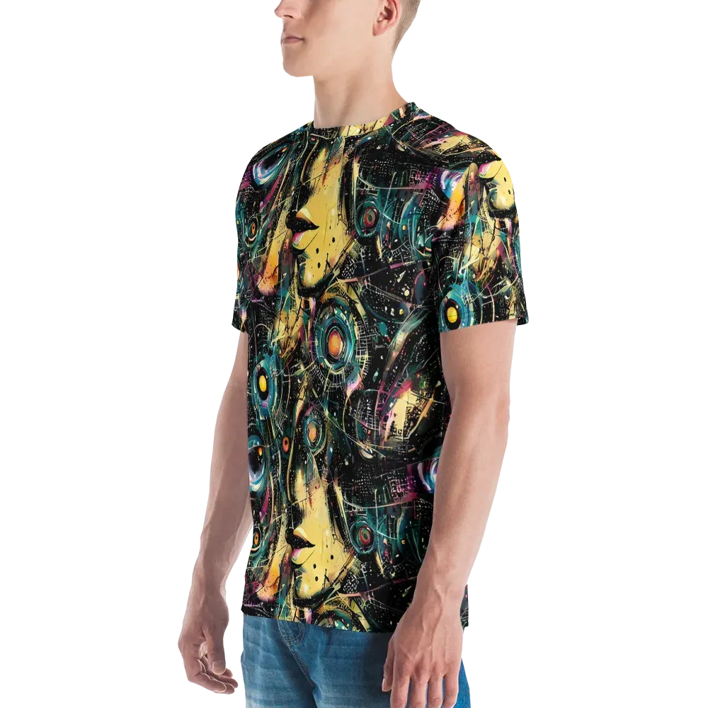 Celestial Echoes on Men's Crew Neck T-Shirt — Left