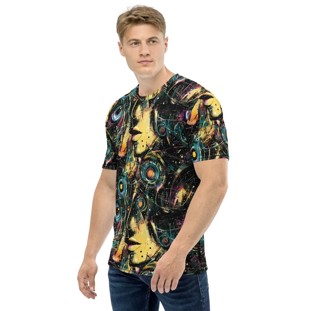 Celestial Echoes on Men's Crew Neck T-Shirt — Left