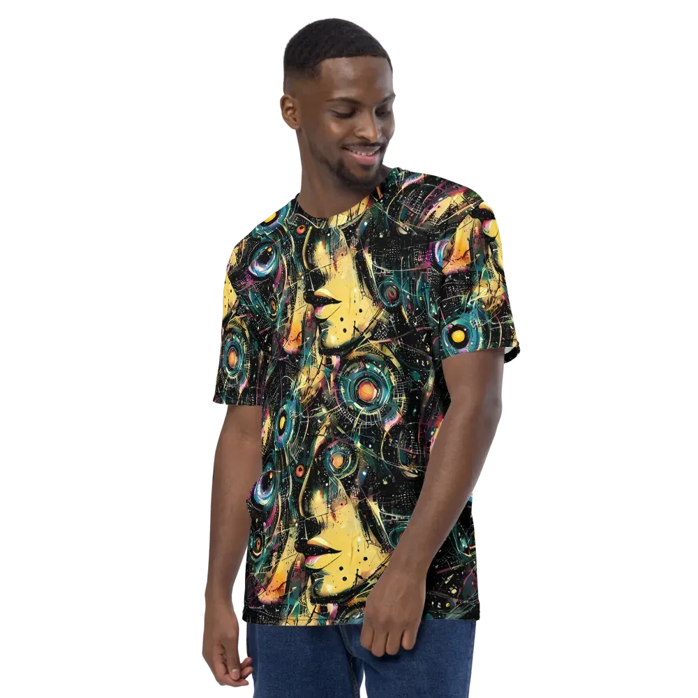 Celestial Echoes on Men's Crew Neck T-Shirt — Left