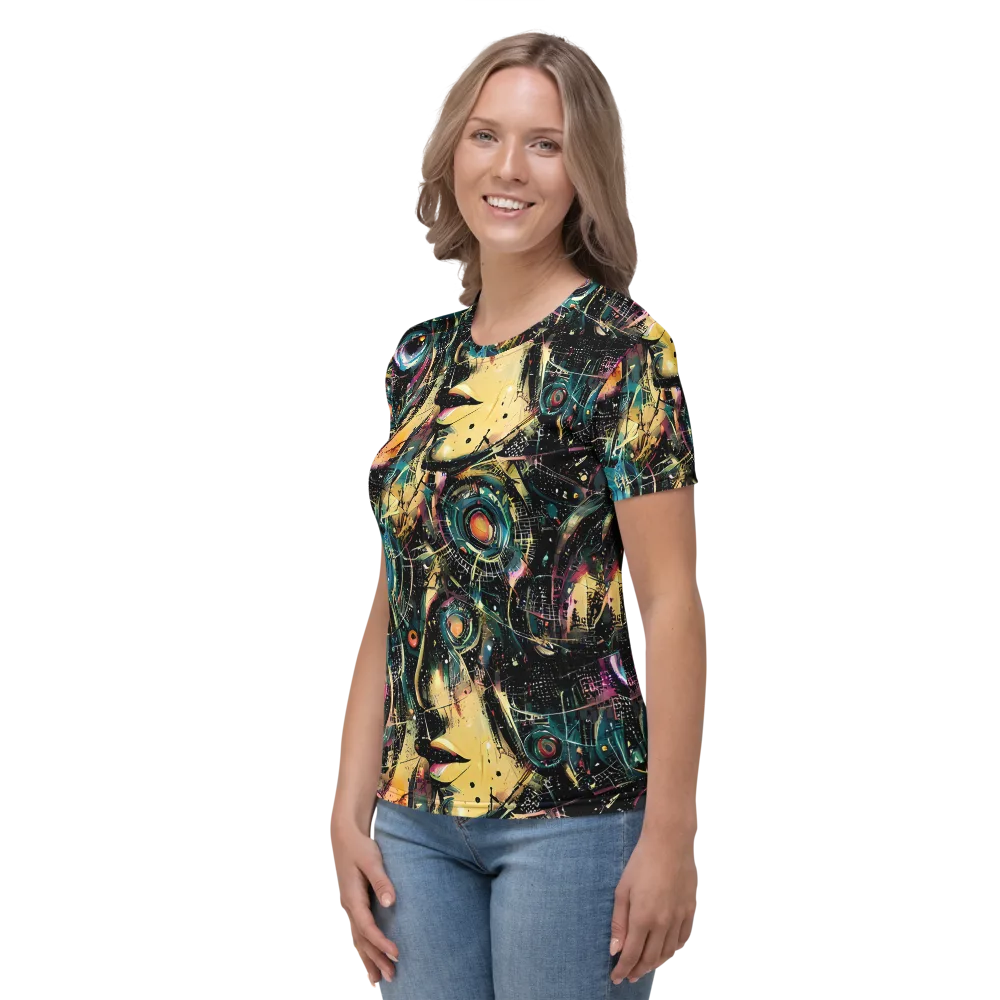 Celestial Echoes on Women's Crew Neck T-Shirt — Left