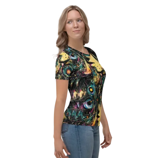 Celestial Echoes on a Women's Crew Neck T-Shirt