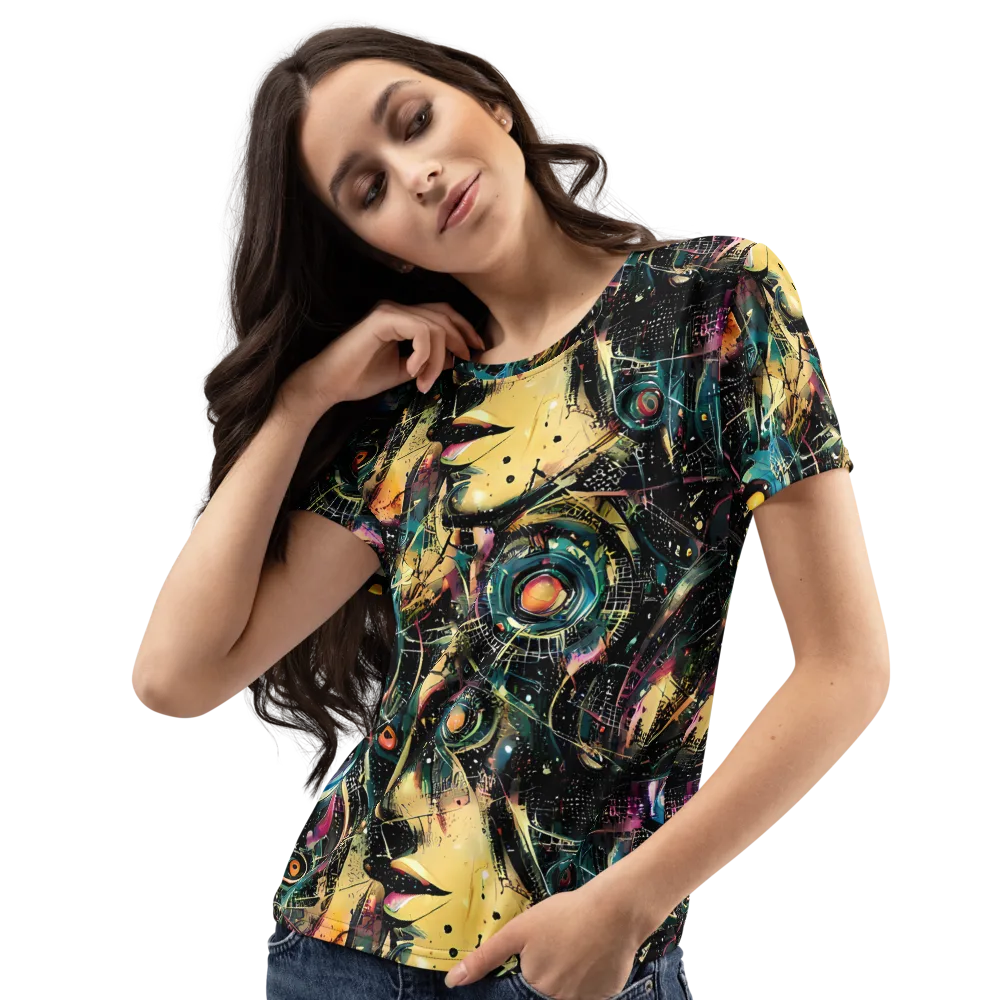 Celestial Echoes on Women's Crew Neck T-Shirt — Left Front
