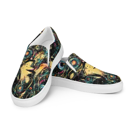 Celestial Echoes on a Men's Slip-On Canvas Shoes