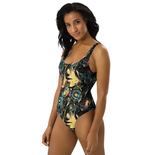 Celestial Echoes on a One-Piece Swimsuit