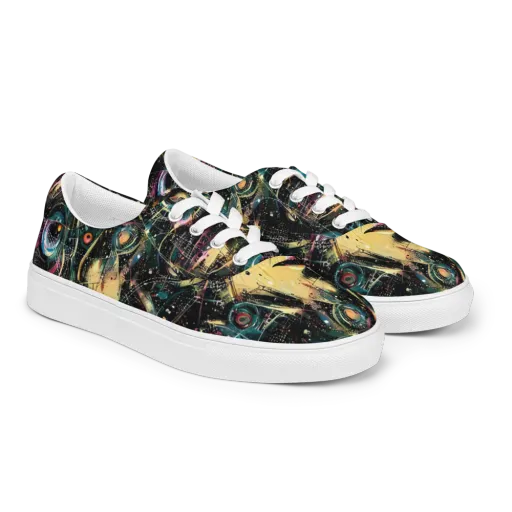 Celestial Echoes on a Men's Lace-Up Canvas Shoes
