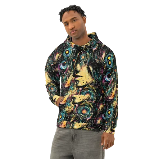 Celestial Echoes on a Cotton Hoodie