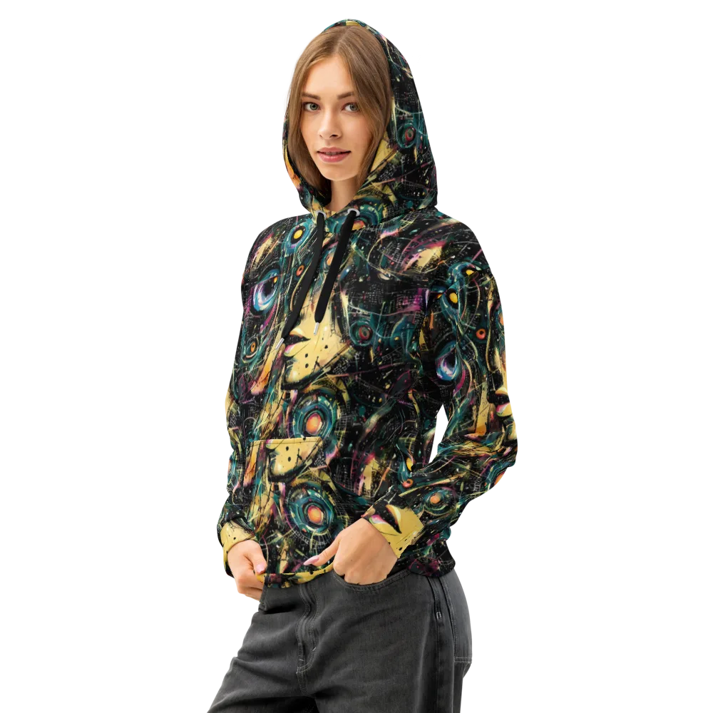 Celestial Echoes on Cotton Hoodie — Left Front