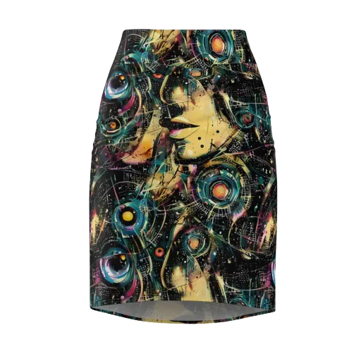 Celestial Echoes on a Pencil Skirt