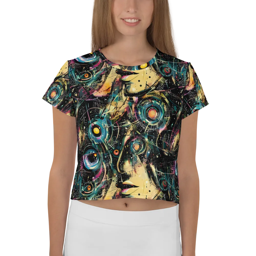 Celestial Echoes on Crop Tee — Front