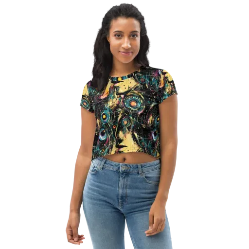 Celestial Echoes on a Crop Tee