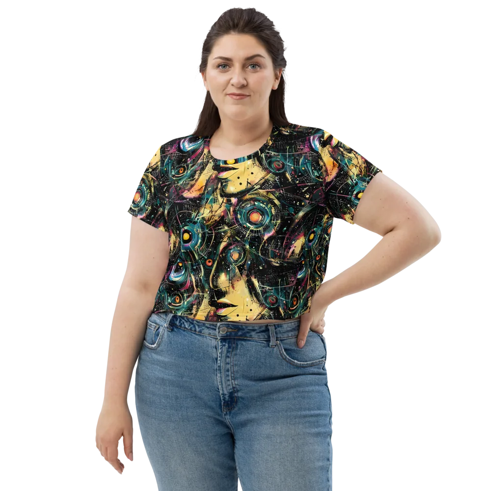 Celestial Echoes on Crop Tee — Front
