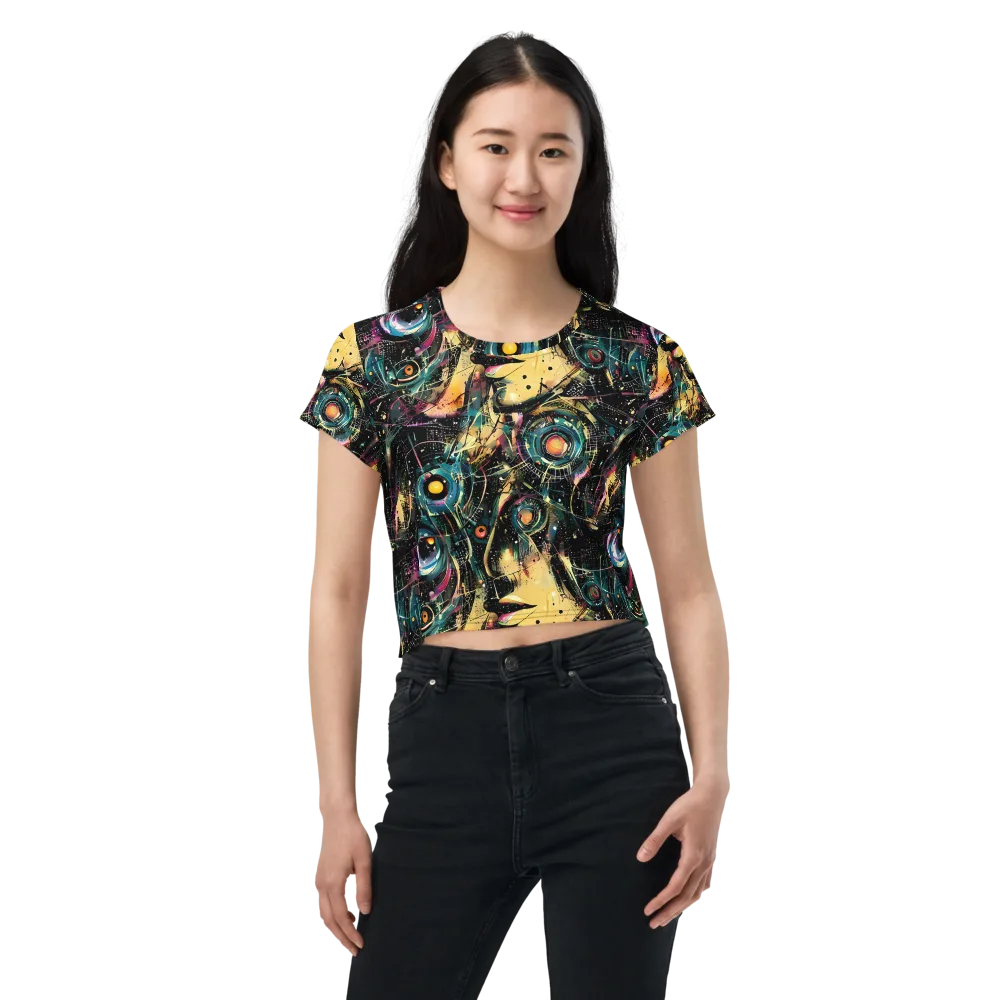 Celestial Echoes on Crop Tee — Front