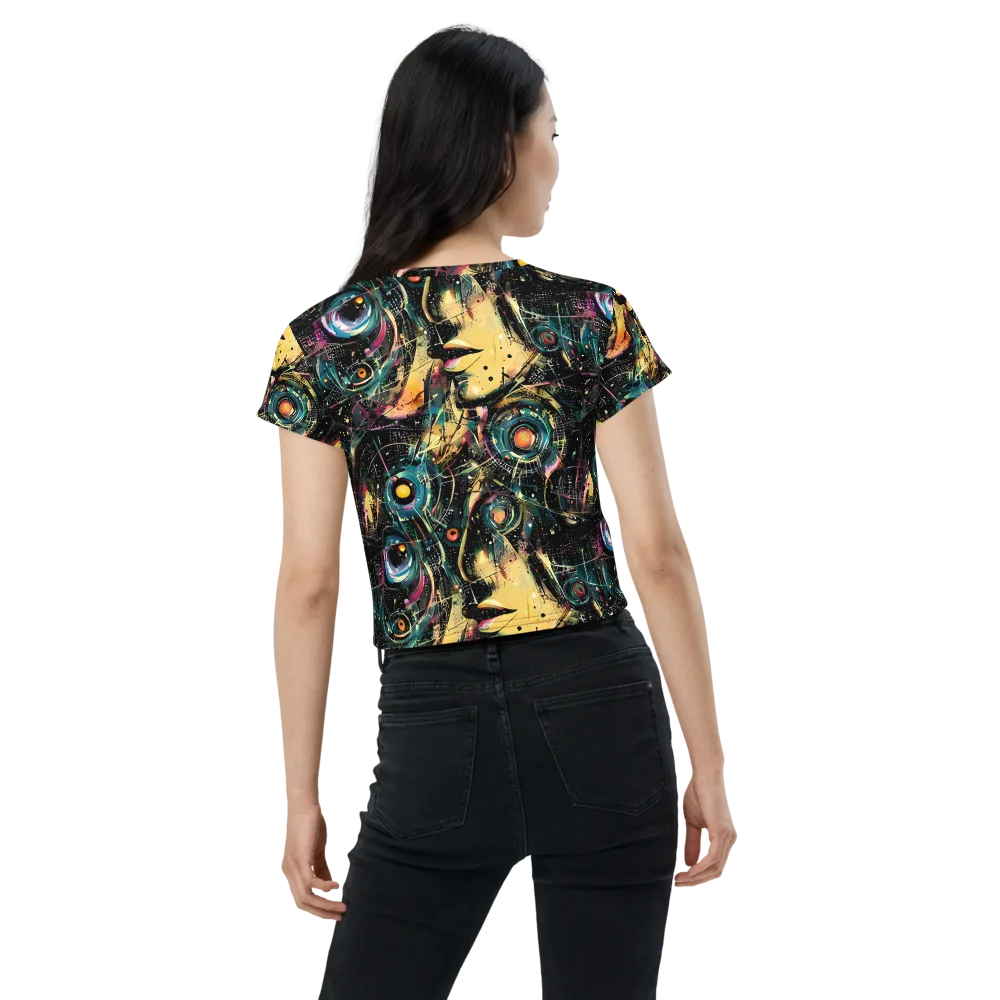 Celestial Echoes on Crop Tee — Back
