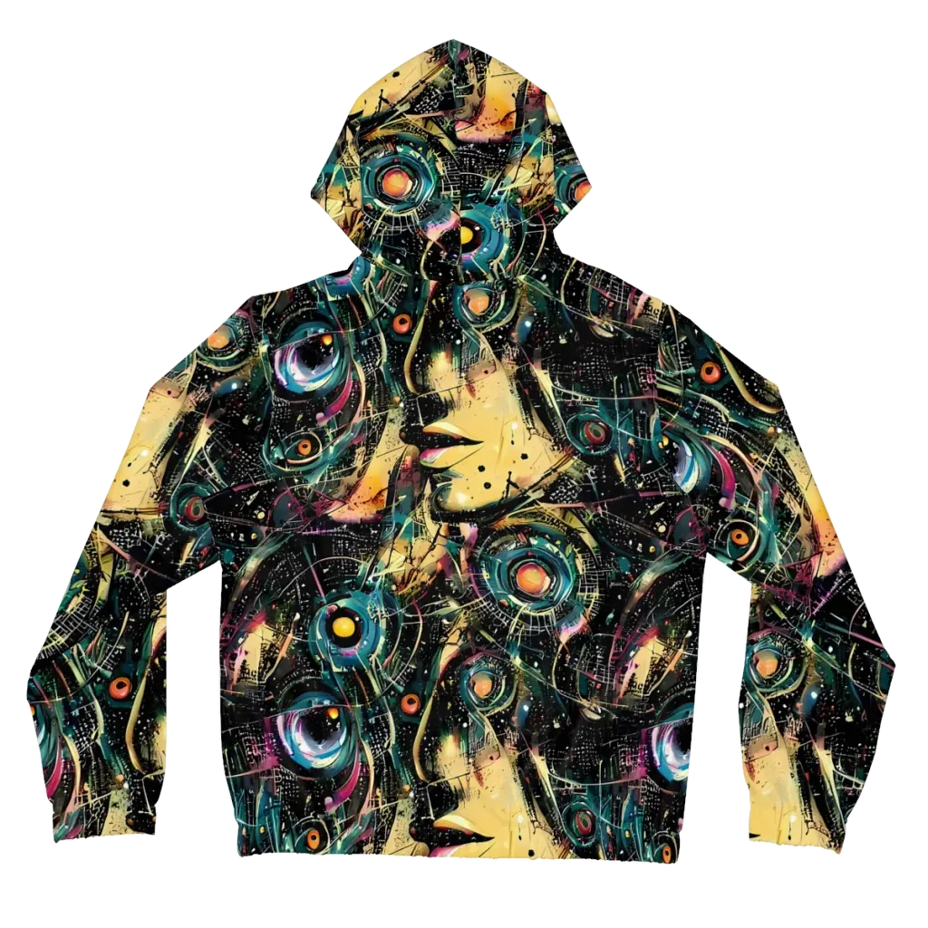 Celestial Echoes on Women's Full-Zip Hoodie — Back