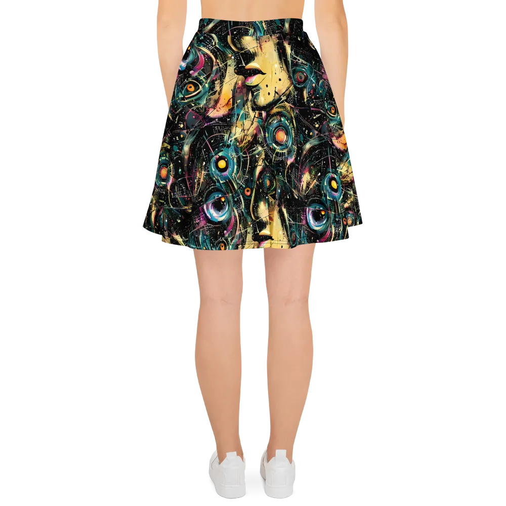 Celestial Echoes on Skater Skirt — Back