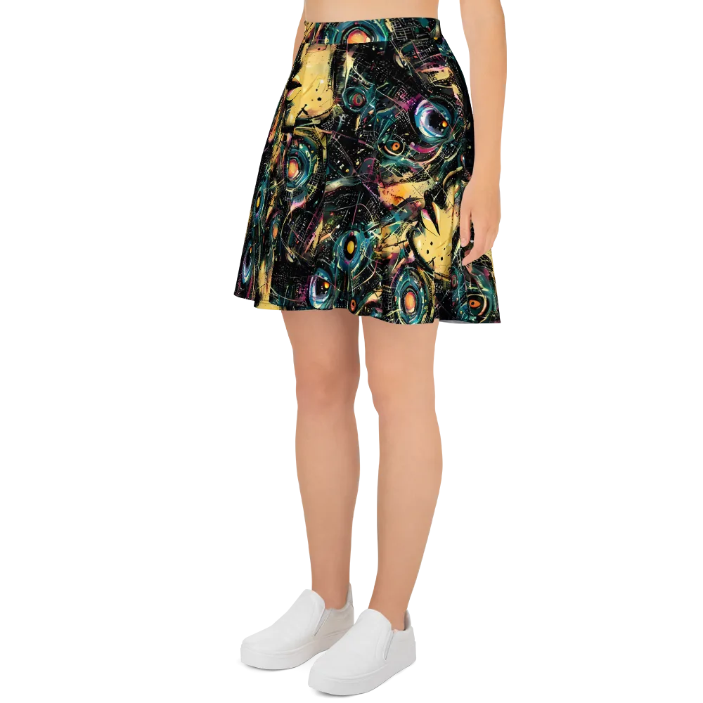 Celestial Echoes on Skater Skirt — Left