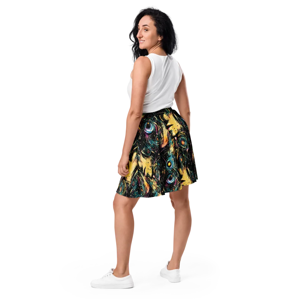 Celestial Echoes on Skater Skirt — Back
