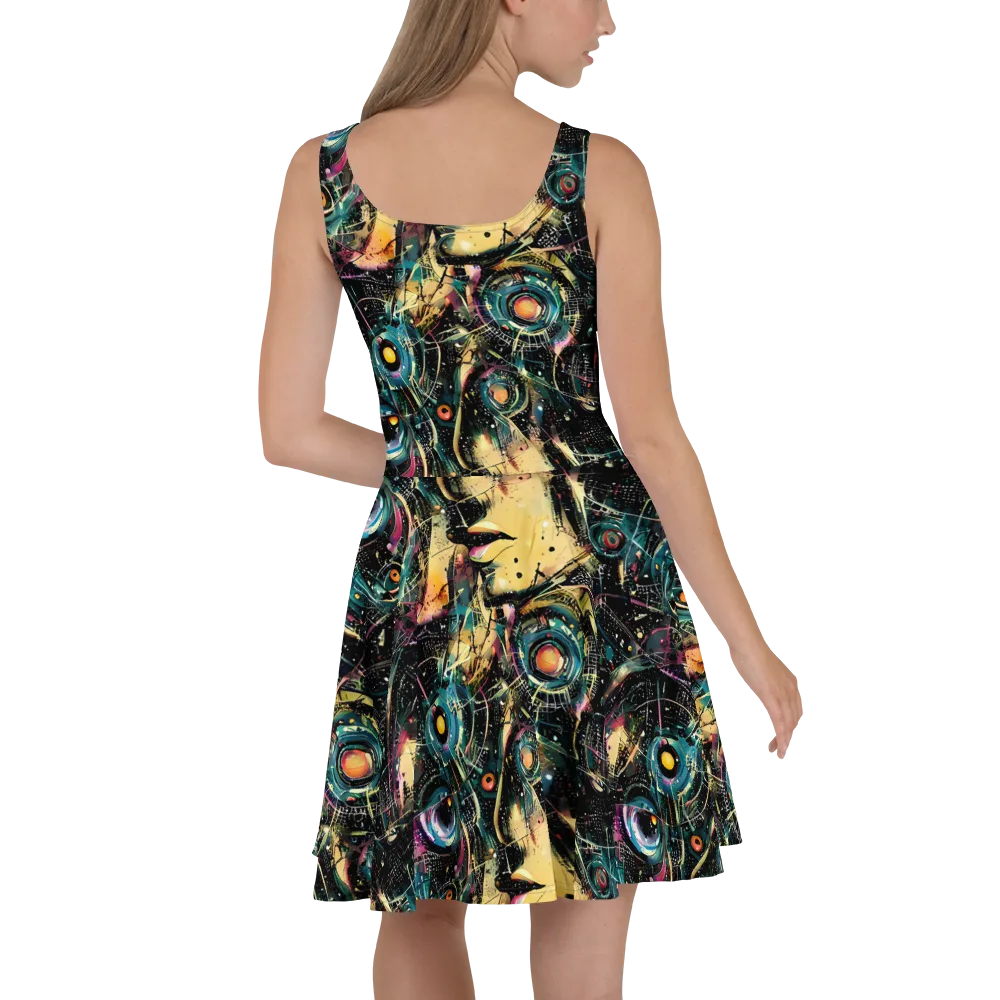 Celestial Echoes on Skater Dress — Back
