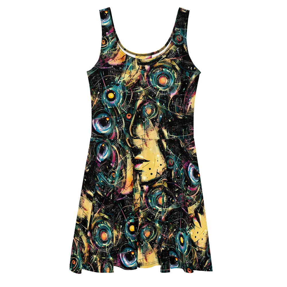Celestial Echoes on Skater Dress — Front