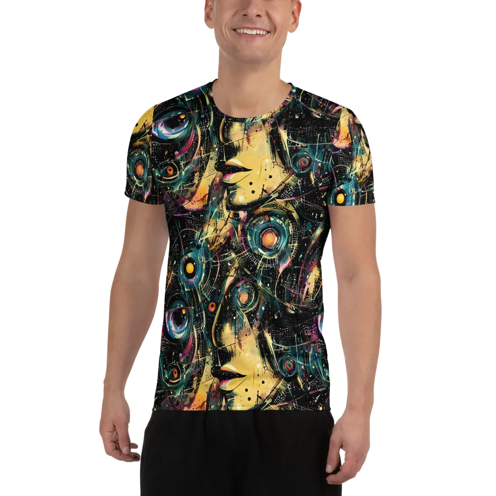 Celestial Echoes on Men's Athletic T-Shirt — Front