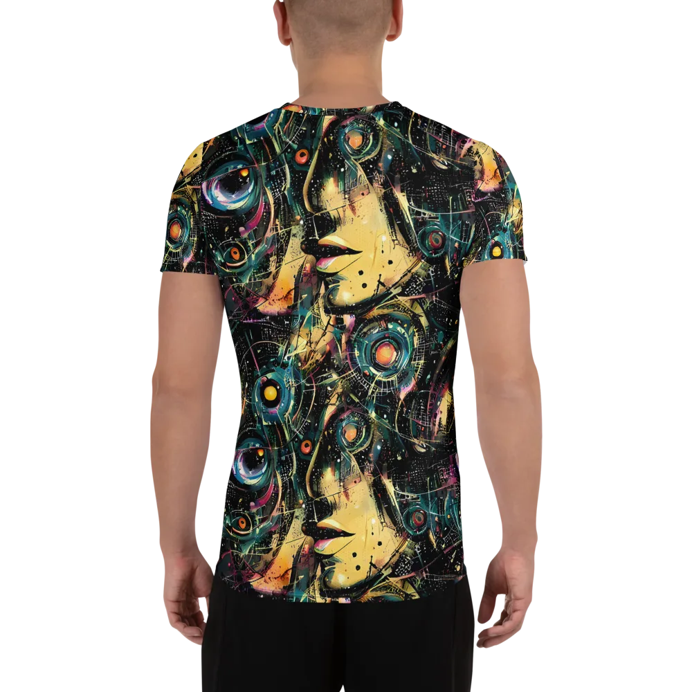 Celestial Echoes on Men's Athletic T-Shirt — Back