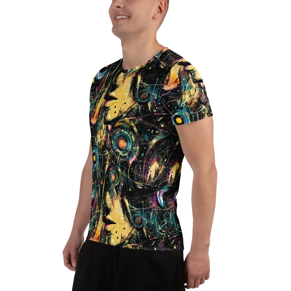 Celestial Echoes on Men's Athletic T-Shirt — Left