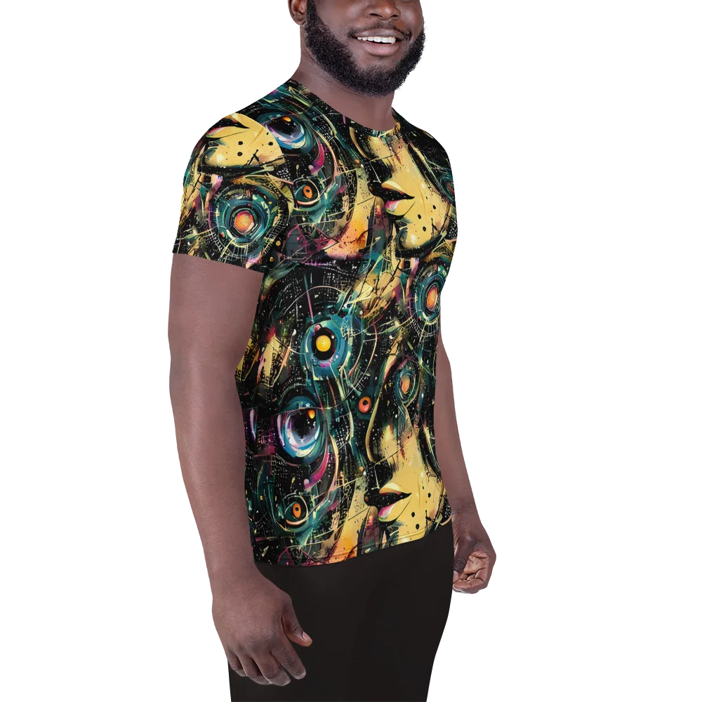 Celestial Echoes on Men's Athletic T-Shirt — Right
