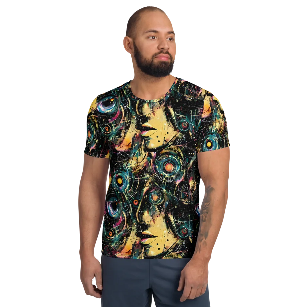 Celestial Echoes on Men's Athletic T-Shirt — Front
