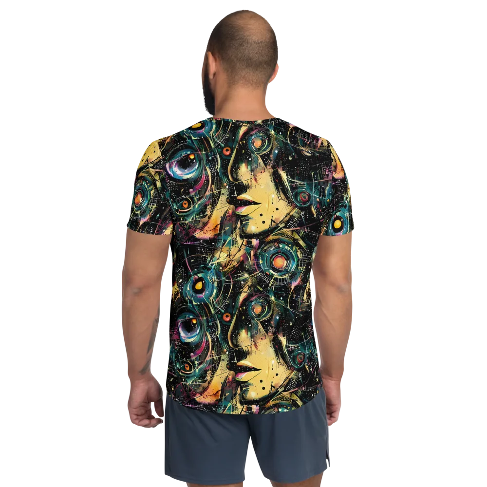 Celestial Echoes on Men's Athletic T-Shirt — Back