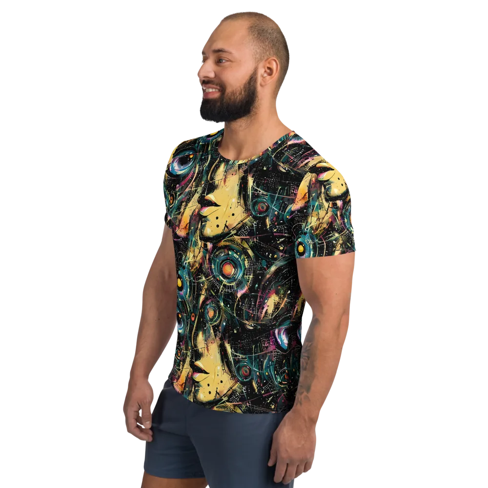 Celestial Echoes on Men's Athletic T-Shirt — Left