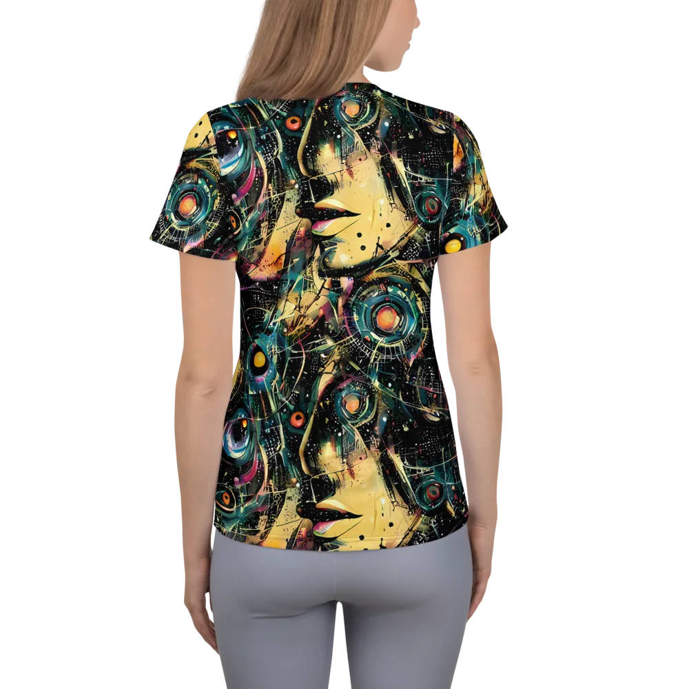 Celestial Echoes on Women's Athletic T-Shirt — Back