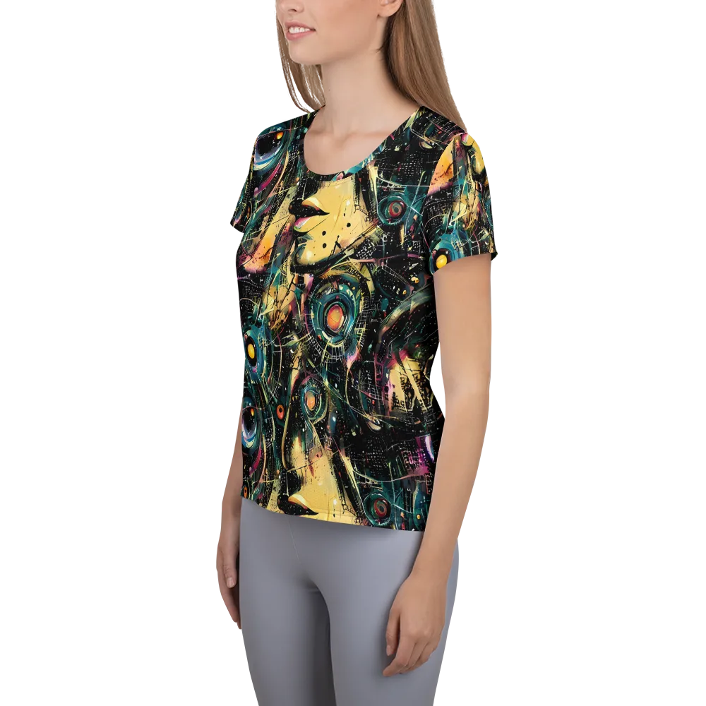 Celestial Echoes on Women's Athletic T-Shirt — Left