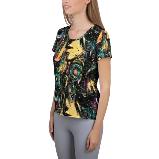 Celestial Echoes on a Women's Athletic T-Shirt