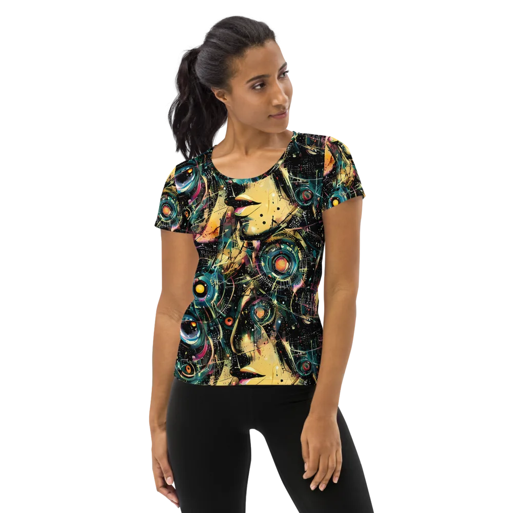 Celestial Echoes on Women's Athletic T-Shirt — Front