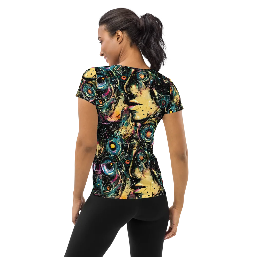 Celestial Echoes on Women's Athletic T-Shirt — Back