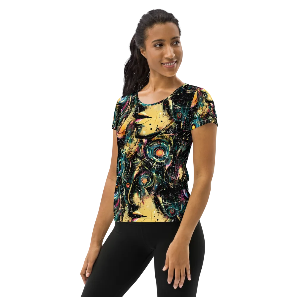 Celestial Echoes on Women's Athletic T-Shirt — Left