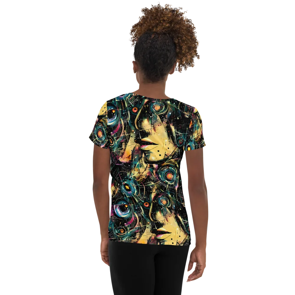 Celestial Echoes on Women's Athletic T-Shirt — Back