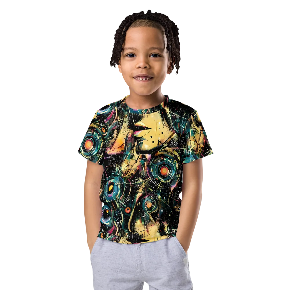 Celestial Echoes on Kids Crew Neck T-Shirt — Front