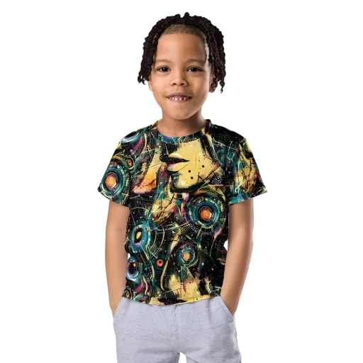 Celestial Echoes on a Kids Crew Neck T-Shirt
