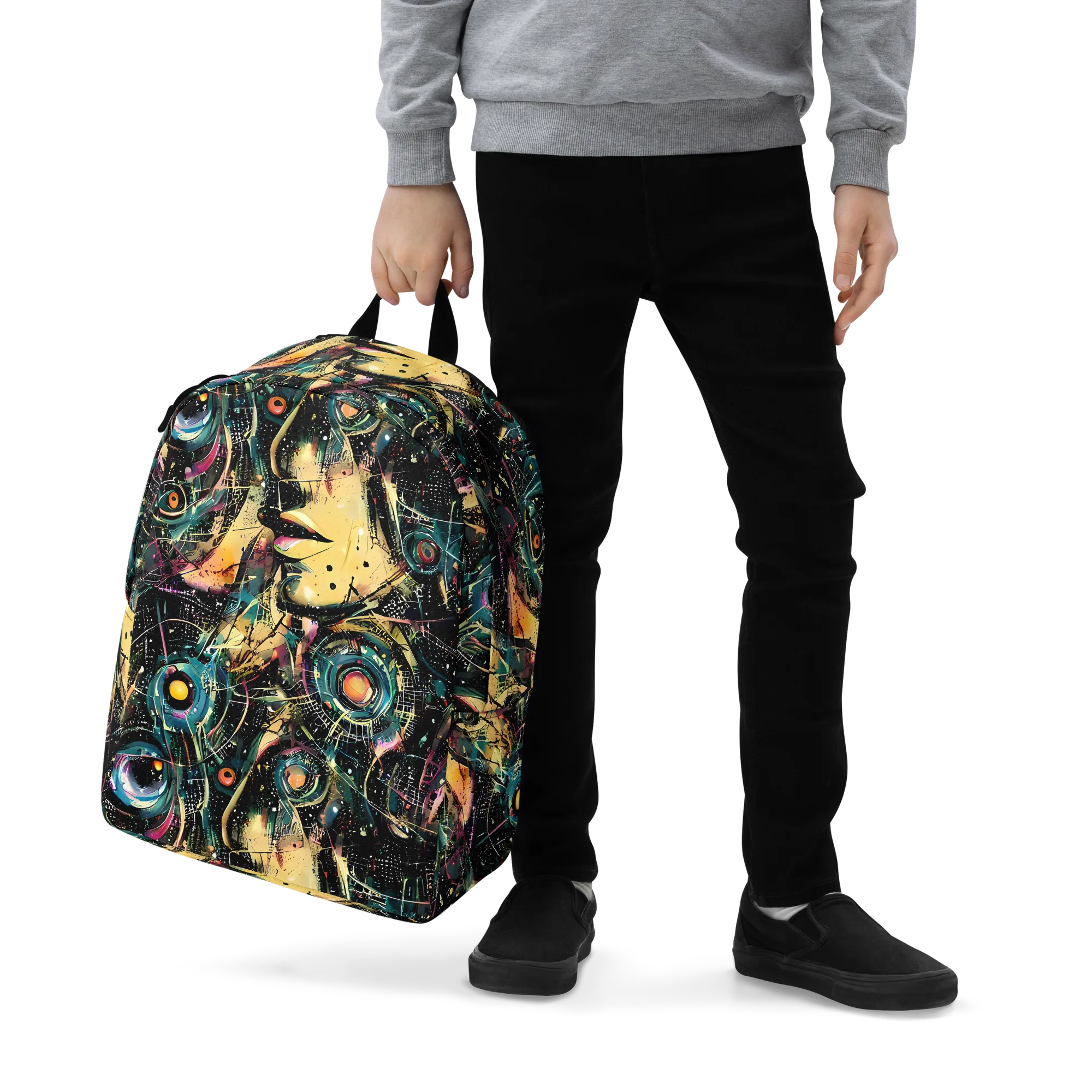 Celestial Echoes on Minimalist Backpack — Zoomed-in