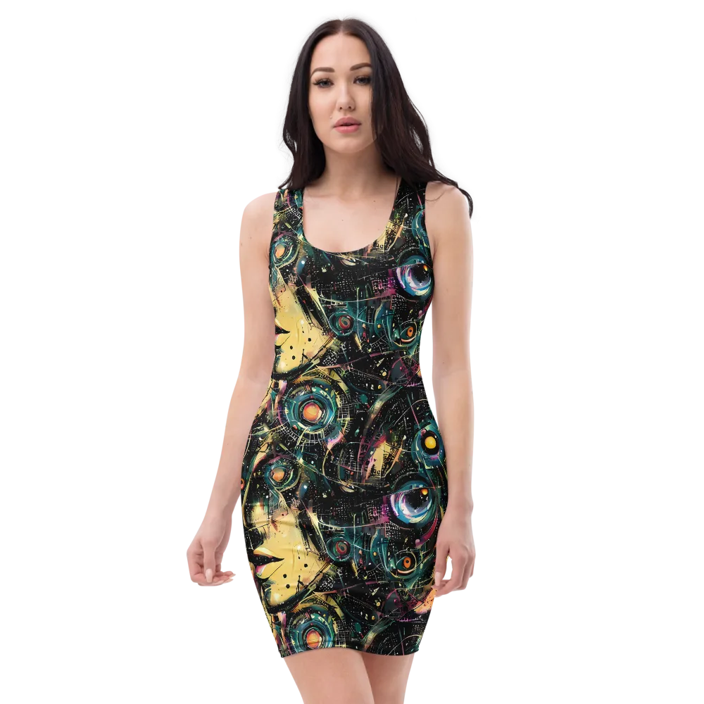 Celestial Echoes on Bodycon Dress — Front