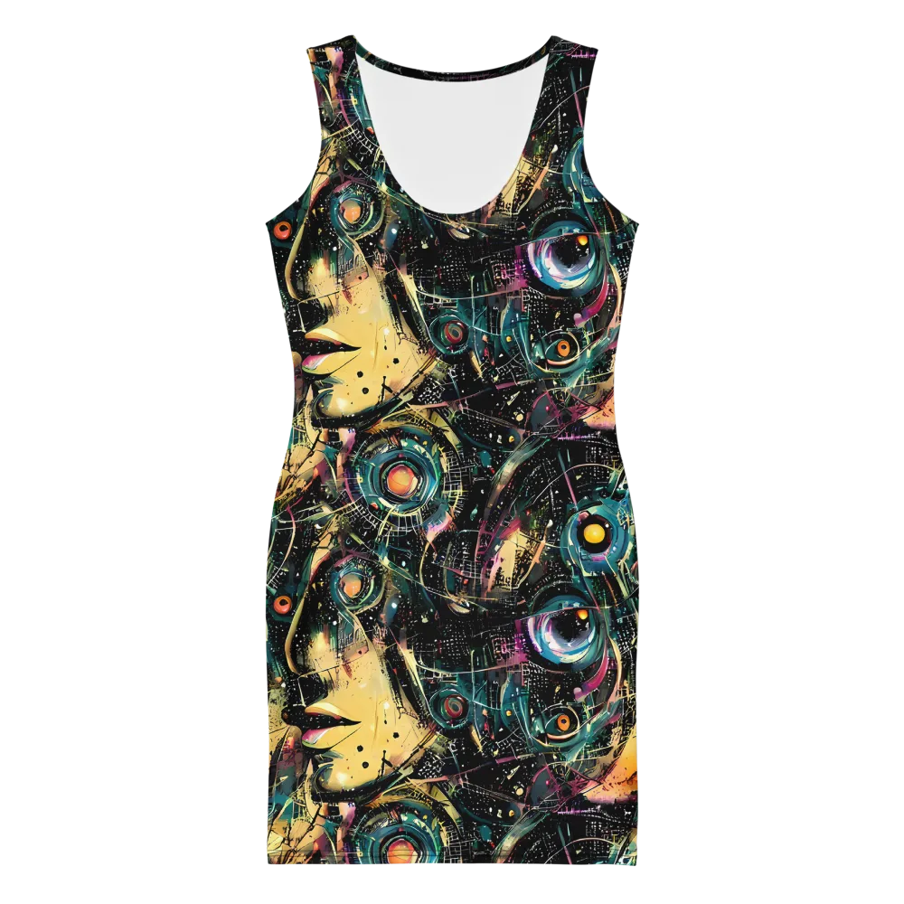 Celestial Echoes on Bodycon Dress — Front