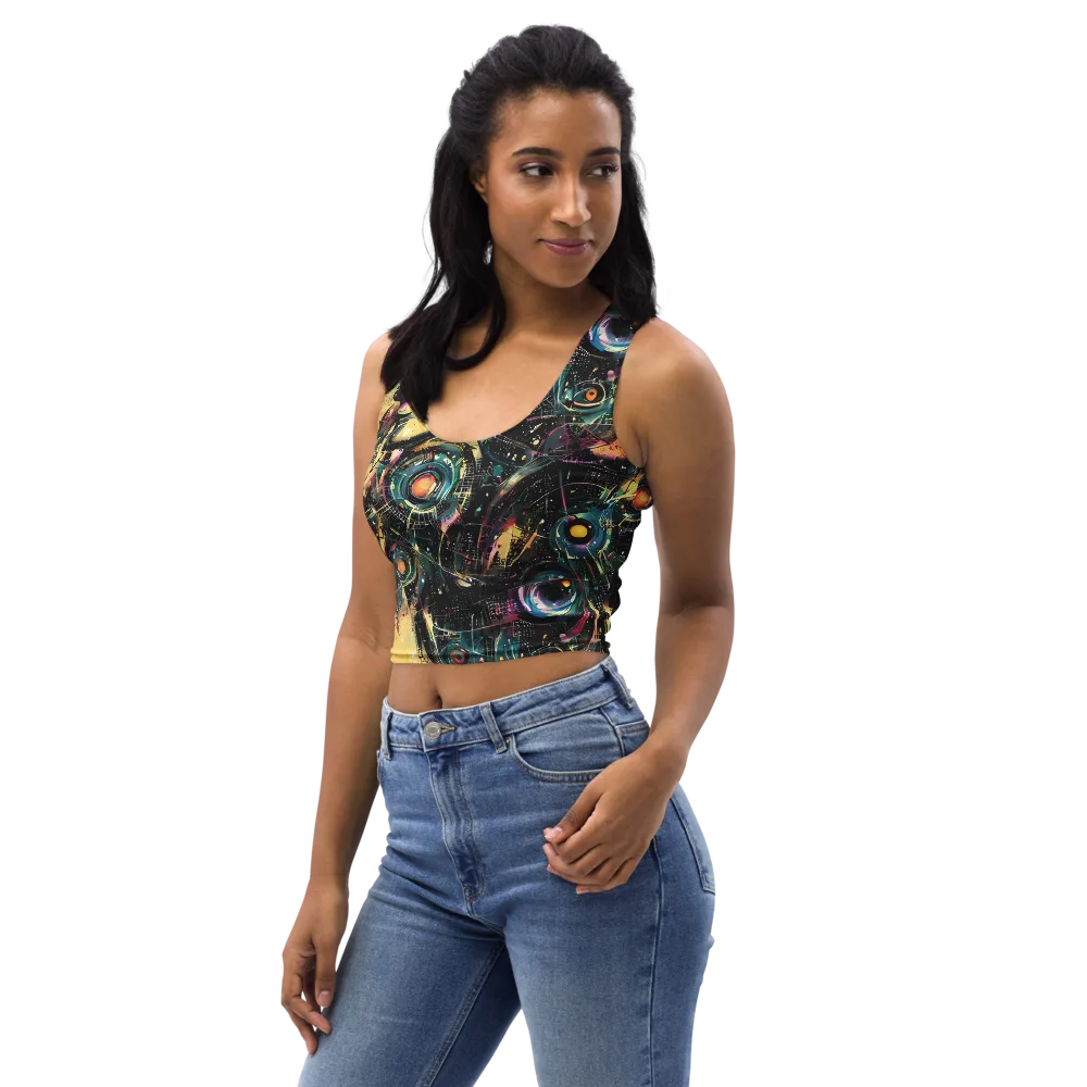 Celestial Echoes on Crop Top — Left Front