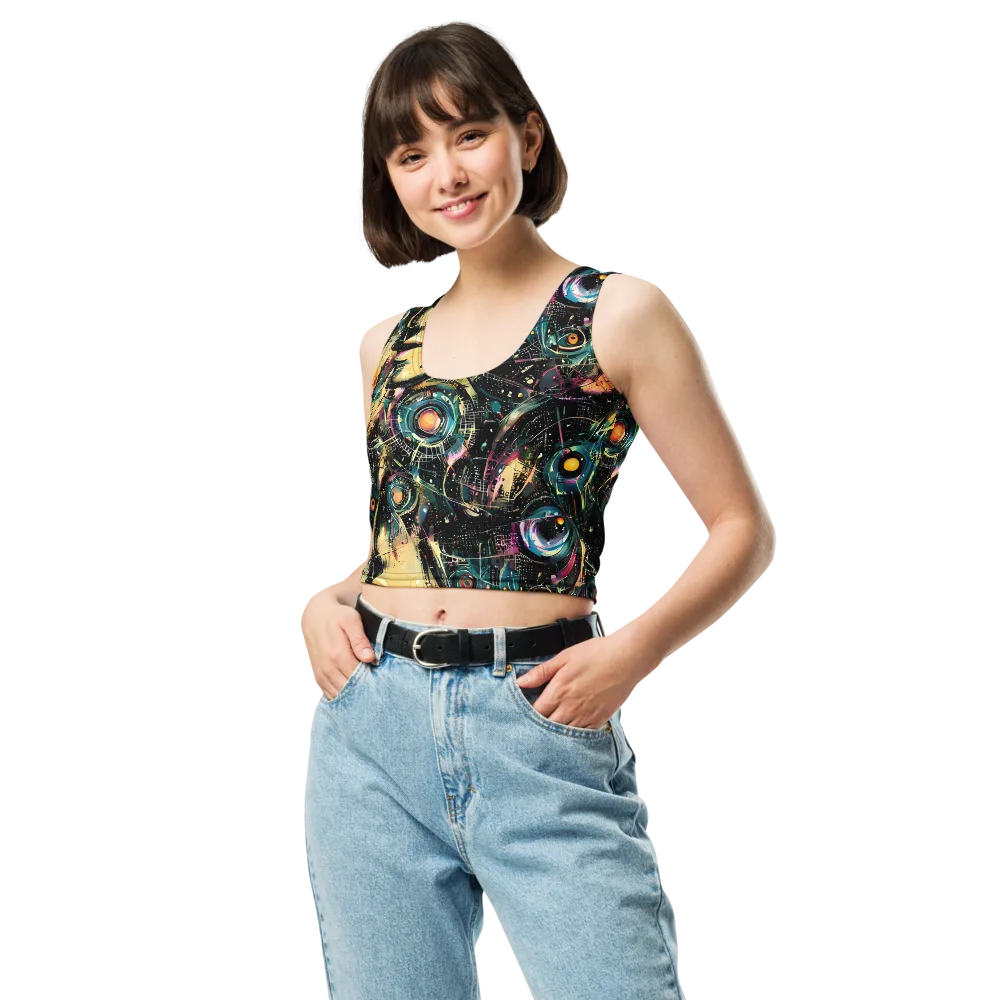 Celestial Echoes on Crop Top — Front