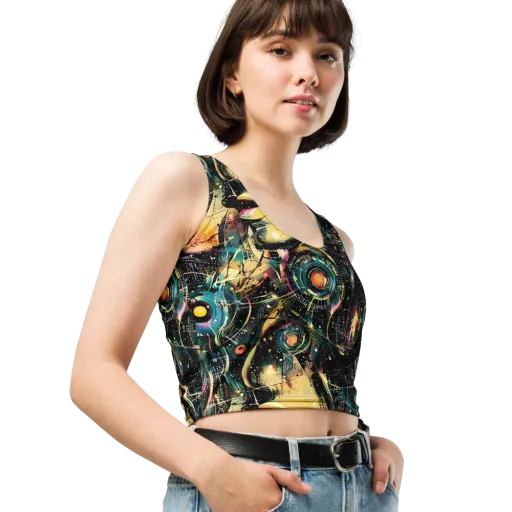 Celestial Echoes on a Crop Top