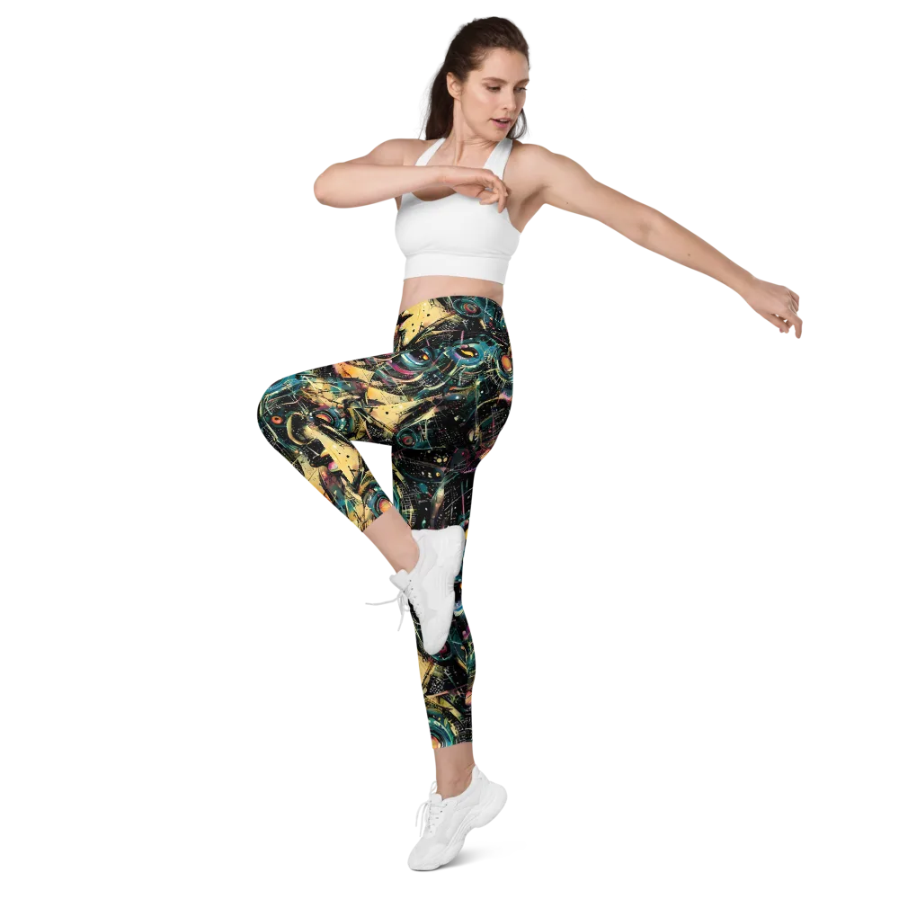 Celestial Echoes on Leggings with Pockets — Left Front