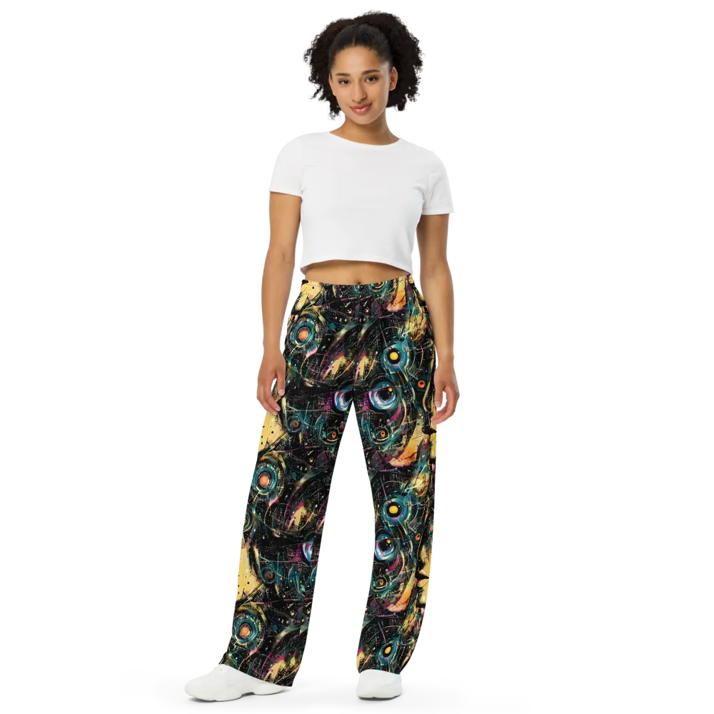 Celestial Echoes on Wide-Leg Pants — Front