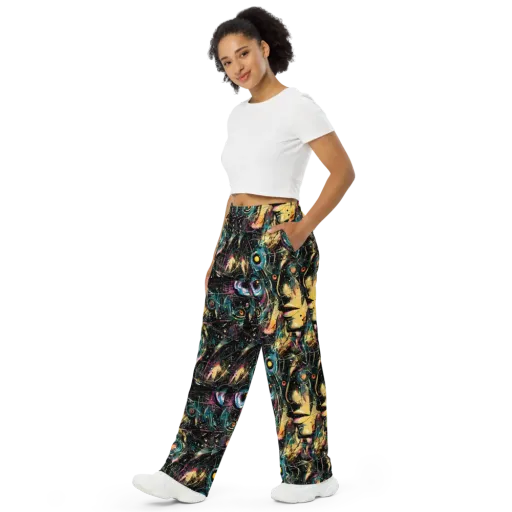 Celestial Echoes on a Wide-Leg Pants