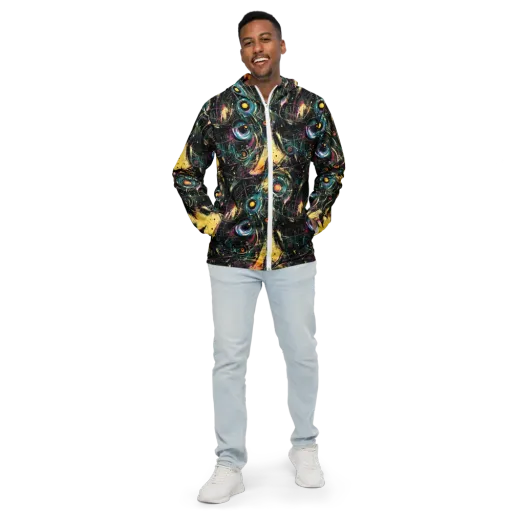 Celestial Echoes on a Men's Windbreaker