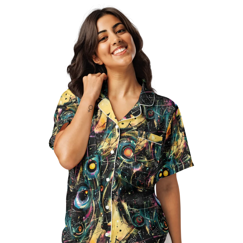 Celestial Echoes on Women's Short Sleeve Pajama Top — Front